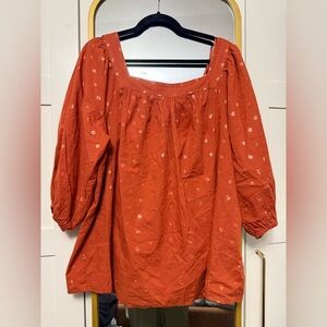 Lauren Conrad Rust Square Neck Blouse